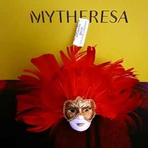 Venetian Feather Mask Christmas Tree Ornament NWT Bergdorf Goodman